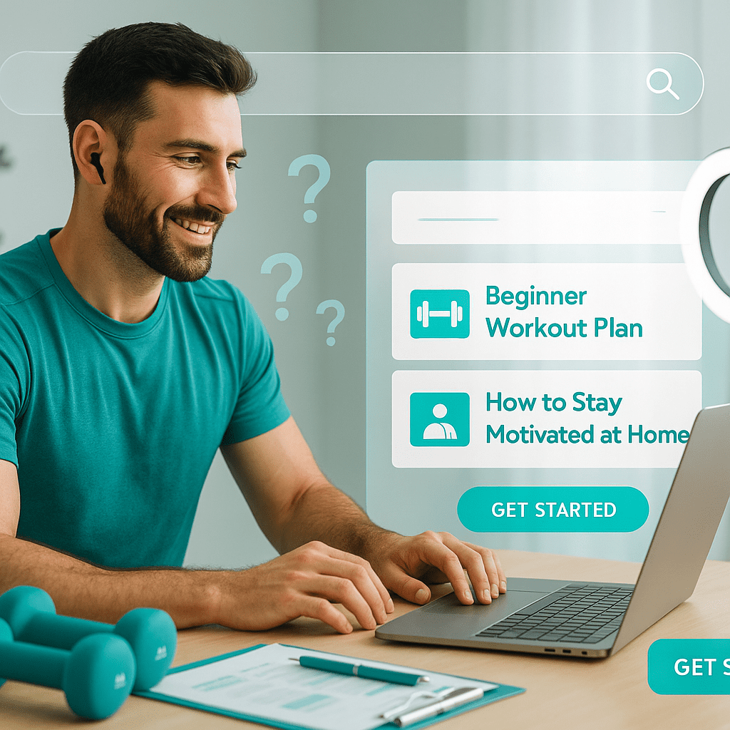 Online fitness coach gaining clients with Search Intent Optimisation strategy