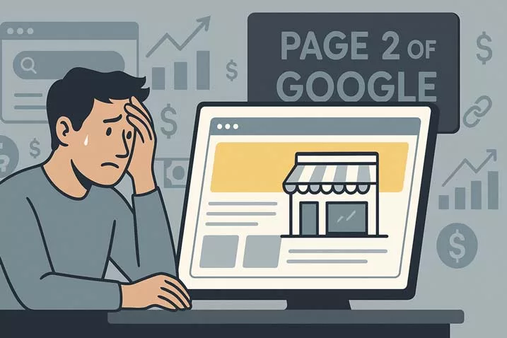 Business owner stresses over SEO for small businesses
