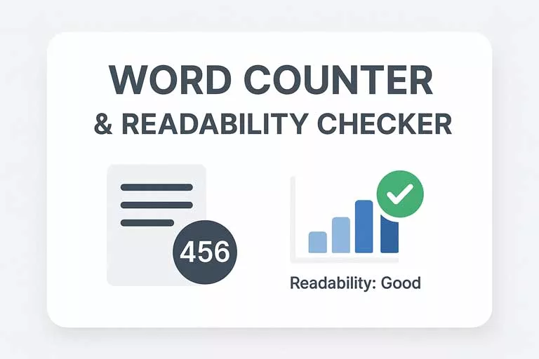 Screenshot of free online word counter and readability checker tool for UK small business SEO